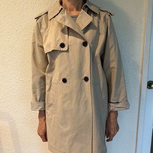 LIKE NEW Zara Trench Coat With Open Back Detail Buttons | Size Large